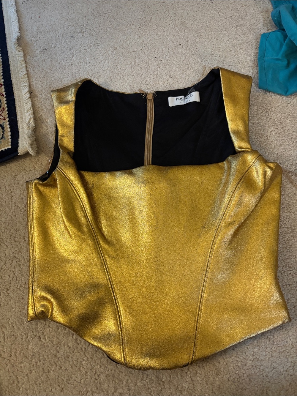 House of CB Gold Metallic Structured Camisole